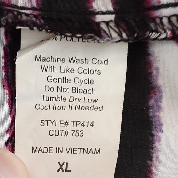 PERSEPTION CONCEPTS Black & Purple Animal Print Sleeveless Tunic Top; Size XL - Picture 5 of 6